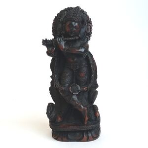 Unique & Elegant Antique Krishna Hindu Sculpture From India 7"